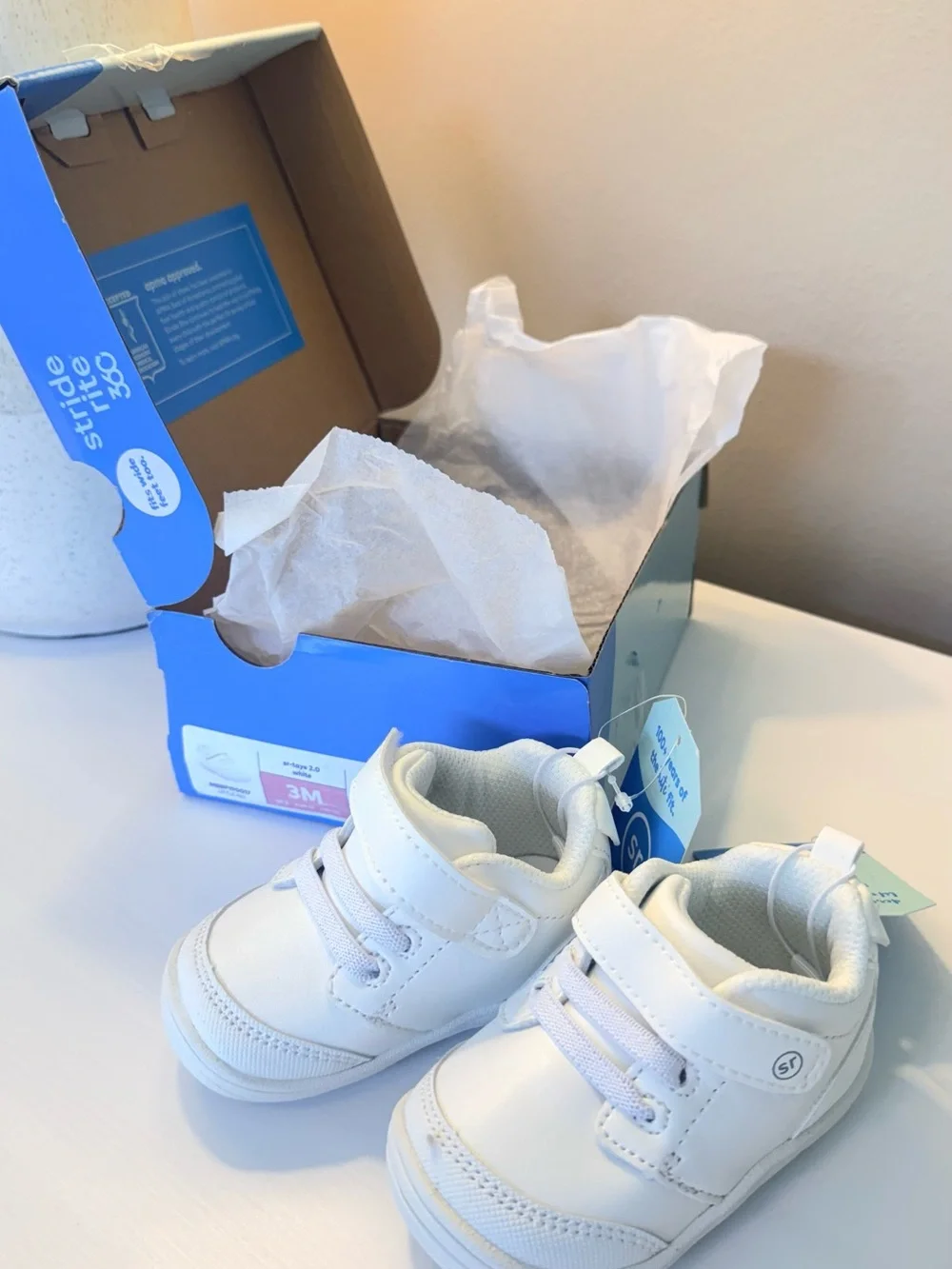 Stride Rite White Infant Walker Sneakers